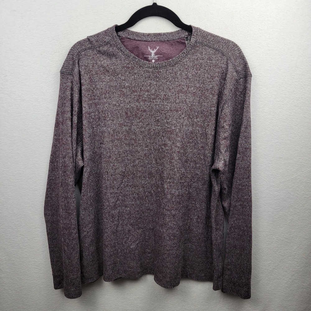 Nicoby Mens XL Sweater Long Sleeve Shirt Plum